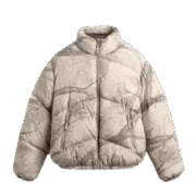 ABSTRACT PRINT PUFFER JACKET