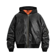 COMBINATION HOODIE FAUX LEATHER